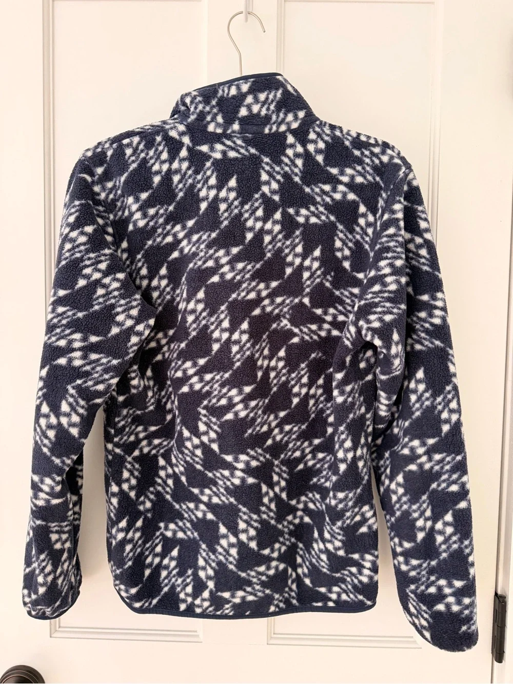 Patagonia Kids Navy and White Geometric Snap-T Fleece Pullover